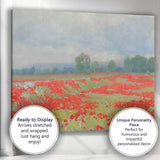 Impressionist Red Poppy Wildflower Meadow Landscape Canvas Wall Art Print Decor Picture Ready to Hang