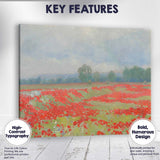Impressionist Red Poppy Wildflower Meadow Landscape Canvas Wall Art Print Decor Picture Ready to Hang