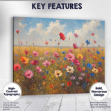 Colourful Wildflower Meadow Summer Field Impressionist Floral Canvas Wall Art Print Decor Picture Ready to Hang