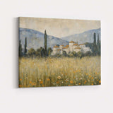 Soft Impressionist Tuscan Village Wildflower Meadow Canvas Wall Art Print Decor Picture Ready to Hang
