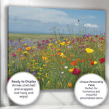 Colourful Wildflower Meadow Spring Field Landscape Canvas Wall Art Print Decor Picture Ready to Hang