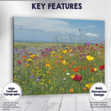 Colourful Wildflower Meadow Spring Field Landscape Canvas Wall Art Print Decor Picture Ready to Hang