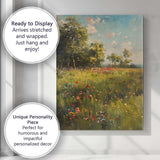 Sunny Wildflower Meadow Woodland Edge Landscape Canvas Wall Art Print Decor Picture Ready to Hang