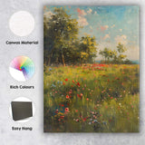 Sunny Wildflower Meadow Woodland Edge Landscape Canvas Wall Art Print Decor Picture Ready to Hang