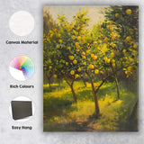 Vibrant Lemon Orchard Golden Citrus Grove Impressionist Canvas Wall Art Print Decor Picture Ready to Hang