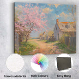 Spring Blossom Coastal Village Country Lane Impressionist Canvas Wall Art Print Decor Picture Ready to Hang