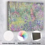 Impressionist Purple Wildflower Garden Woodland Path Landscape Canvas Wall Art Print Decor Picture Ready to Hang