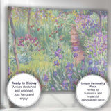 Impressionist Purple Wildflower Garden Woodland Path Landscape Canvas Wall Art Print Decor Picture Ready to Hang