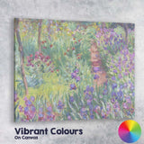 Impressionist Purple Wildflower Garden Woodland Path Landscape Canvas Wall Art Print Decor Picture Ready to Hang