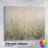 Delicate Wildflower Meadow Soft Neutral Botanical Canvas Wall Art Print Decor Picture Ready to Hang
