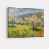 Impressionist Spring Blossom Orchard Country Village Landscape Canvas Wall Art Print Decor Picture Ready to Hang
