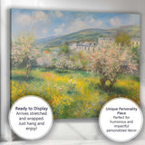 Impressionist Spring Blossom Orchard Country Village Landscape Canvas Wall Art Print Decor Picture Ready to Hang