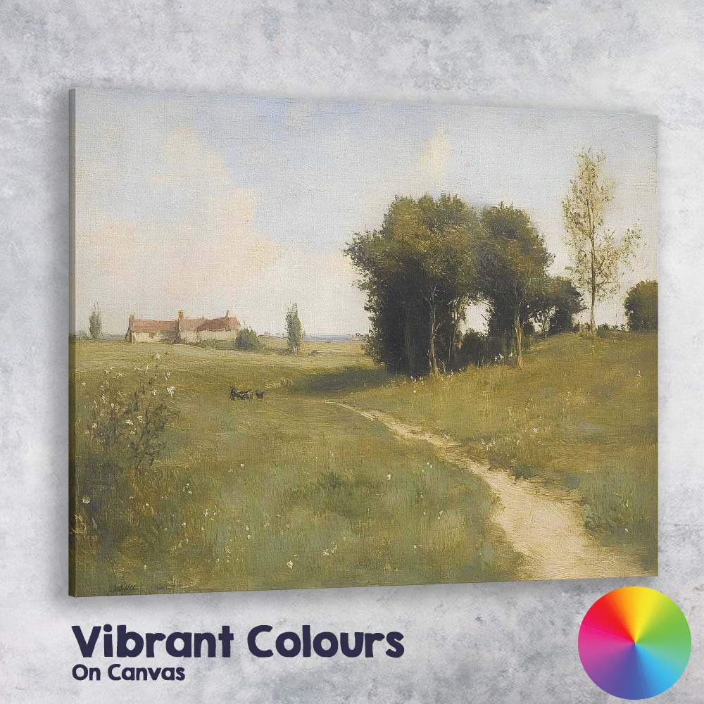 Traditional English Countryside Country Lane Rural Landscape Canvas Wall Art Print Decor Picture Ready to Hang