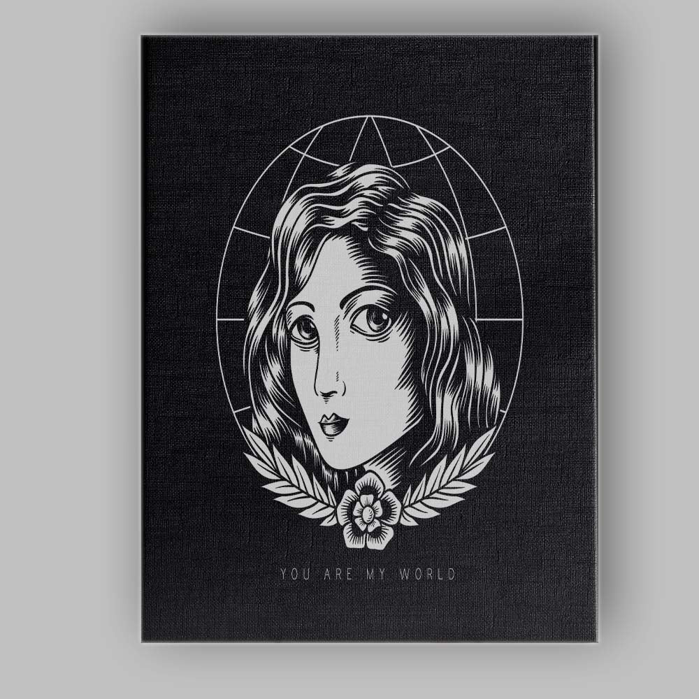 Black And White Woman Portrait Line Art Canvas Wall Art Print Decor Picture Ready to Hang