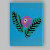 Blue Tropical Leaf And Purple Flower Canvas Wall Art Print Decor Picture Ready to Hang