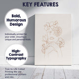 Beige Woman Floral Face Line Art Canvas Wall Art Print Decor Picture Ready to Hang