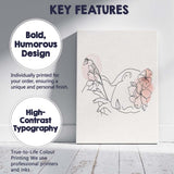 Blush Floral Woman Hands Line Art Canvas Wall Art Print Decor Picture Ready to Hang