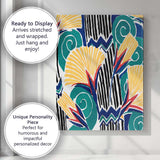 Orange Spiral Floral Retro Pattern Canvas Wall Art Print Decor Picture Ready to Hang