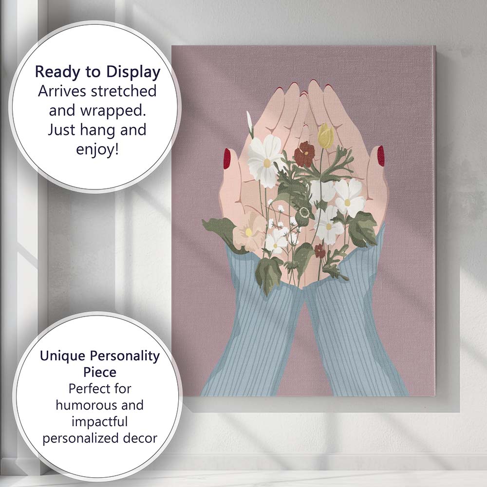 Blonde Woman Minimal Portrait Illustration Canvas Wall Art Print Decor Picture Ready to Hang