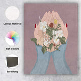 Blonde Woman Minimal Portrait Illustration Canvas Wall Art Print Decor Picture Ready to Hang