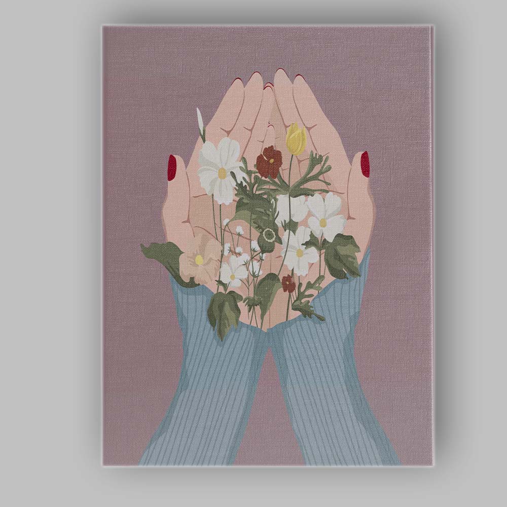 Blonde Woman Minimal Portrait Illustration Canvas Wall Art Print Decor Picture Ready to Hang