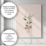 Pastel Wildflower Bouquet Plaster Illustration Canvas Wall Art Print Decor Picture Ready to Hang