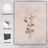 Pastel Wildflower Bouquet Plaster Illustration Canvas Wall Art Print Decor Picture Ready to Hang