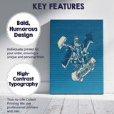 Retro Skateboard Rider Graphic Illustration Canvas Wall Art Print Decor Picture Ready to Hang