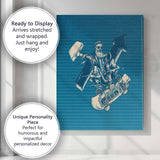 Retro Skateboard Rider Graphic Illustration Canvas Wall Art Print Decor Picture Ready to Hang