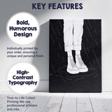 Black Rainy Trainers Line Art Illustration Canvas Wall Art Print Decor Picture Ready to Hang