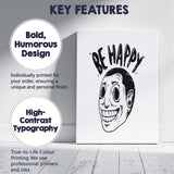 Be Happy Smiling Face Illustration Canvas Wall Art Print Decor Picture Ready to Hang