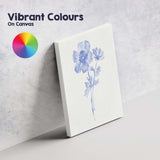 Blue Watercolour Wildflower Illustration Canvas Wall Art Print Decor Picture Ready to Hang