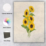 Yellow Sunflower Bouquet Illustration Canvas Wall Art Print Decor Picture Ready to Hang