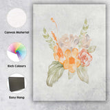 Orange Rose Floral Watercolour Bouquet Canvas Wall Art Print Decor Picture Ready to Hang