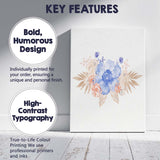 Blue Peach Floral Watercolour Spray Canvas Wall Art Print Decor Picture Ready to Hang