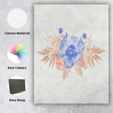 Blue Peach Floral Watercolour Spray Canvas Wall Art Print Decor Picture Ready to Hang