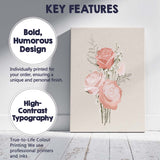 Pink Rose Bouquet Illustration Canvas Wall Art Print Decor Picture Ready to Hang
