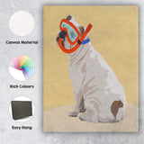 Snorkel Bulldog Summer Portrait Canvas Wall Art Print Decor Picture Ready to Hang