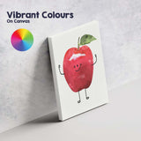 Cute Red Apple Character Canvas Wall Art Print Decor Picture Ready to Hang