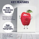 Cute Red Apple Character Canvas Wall Art Print Decor Picture Ready to Hang