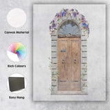 Rustic Wooden Door Floral Arch Canvas Wall Art Print Decor Picture Ready to Hang