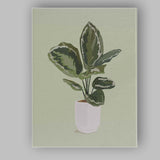 Potted Green House Plant Illustration Canvas Wall Art Print Decor Picture Ready to Hang