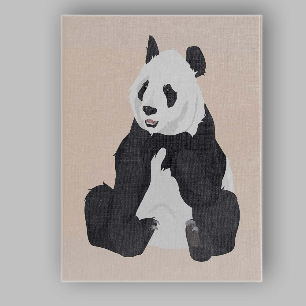 Cute Panda Illustration Canvas Wall Art Print Decor Picture Ready to Hang