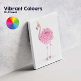 Pink Crowned Flamingo Illustration Canvas Wall Art Print Decor Picture Ready to Hang