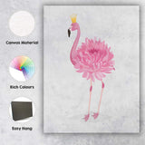 Pink Crowned Flamingo Illustration Canvas Wall Art Print Decor Picture Ready to Hang