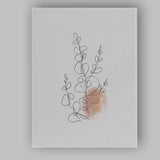 Minimal Eucalyptus Line Art Canvas Wall Art Print Decor Picture Ready to Hang
