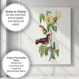 Red Bird Yellow Flower Botanical Canvas Wall Art Print Decor Picture Ready to Hang