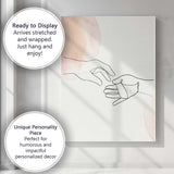 Minimal Line Art Hands Touch Canvas Wall Art Print Decor Picture Ready to Hang