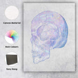 Pastel Iridescent Human Skull Anatomy Canvas Wall Art Print Decor Picture Ready to Hang
