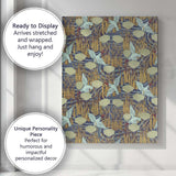 Heron Water Lily Reed Art Nouveau Pattern Canvas Wall Art Print Decor Picture Ready to Hang